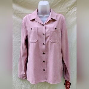 Vintage Crazy Horse Liz Claiborne Women's Button Up Faux Suede Shirt Medium